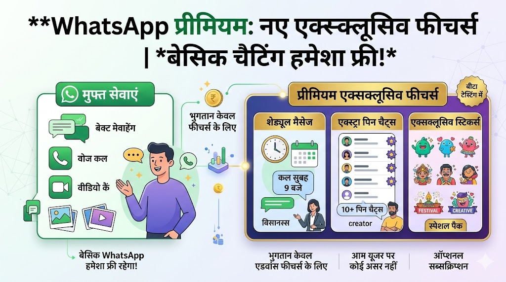 WhatsApp पेड सब्सक्रिप्शन अपडेट: नए प्रीमियम फीचर्स, शेड्यूल मैसेज और एक्स्ट्रा पिन चैट की पूरी जानकारी