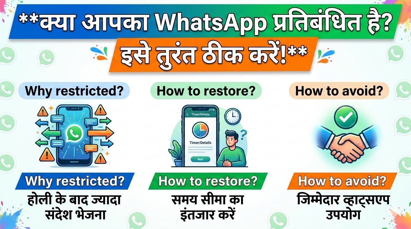 hatsApp Restricted Problem: होली के बाद क्यों बंद हुआ आपका WhatsApp? जानें समाधान!