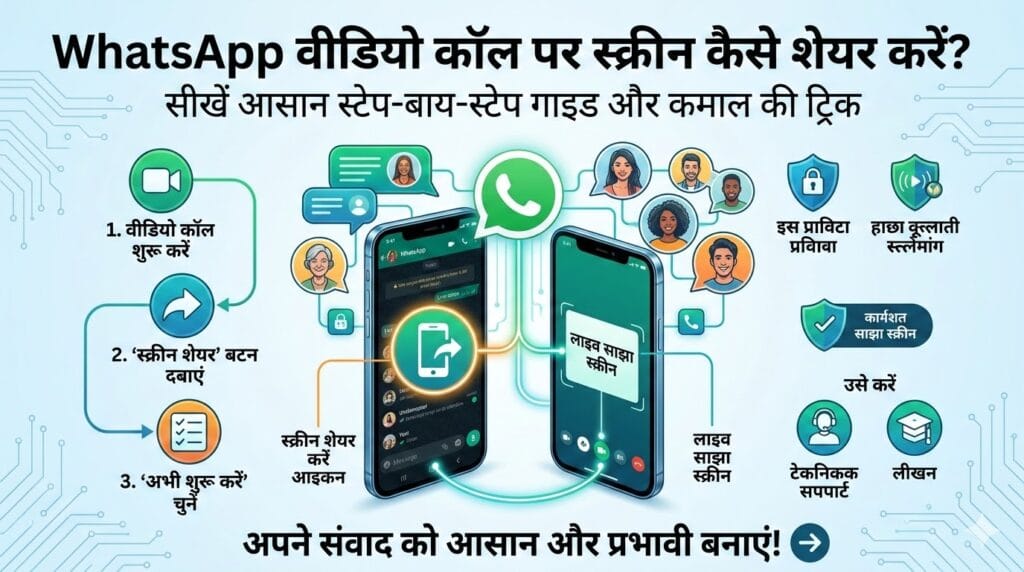 WhatsApp Video Call Screen Sharing: मोबाइल स्क्रीन शेयर करने का आसान तरीका जानें
