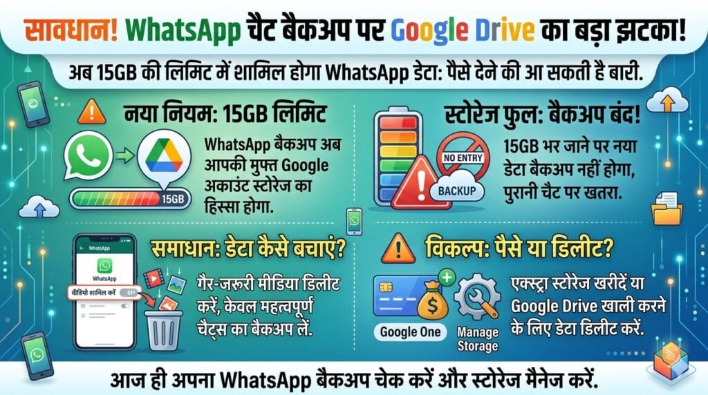 WhatsApp Chat Backup के लिए अब देने होंगे पैसे: Google Drive का नया नियम जानकर उड़ जाएंगे आपके होश