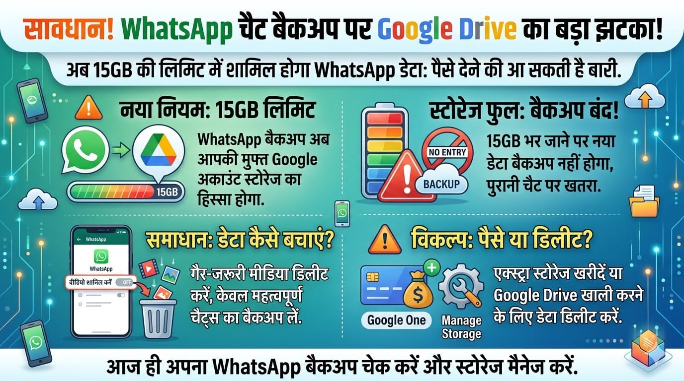 WhatsApp Chat Backup के लिए अब देने होंगे पैसे: Google Drive का नया नियम जानकर उड़ जाएंगे आपके होश