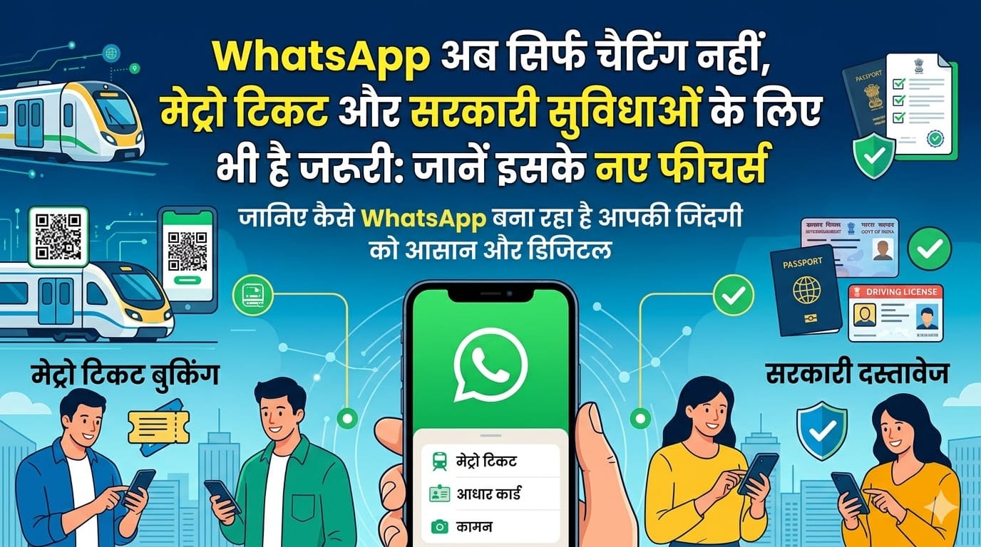 WhatsApp से मेट्रो टिकट और सरकारी काम होंगे चुटकियों में
