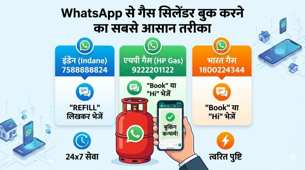 WhatsApp से गैस सिलेंडर कैसे बुक करें? Indane, HP और Bharat Gas के नए नंबर्स और तरीका जानें