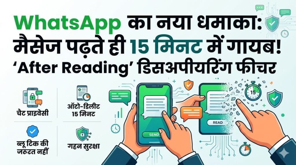 WhatsApp New Feature: मैसेज पढ़ते ही 15 मिनट में होगा डिलीट, जानें 'After Reading' सेटिंग