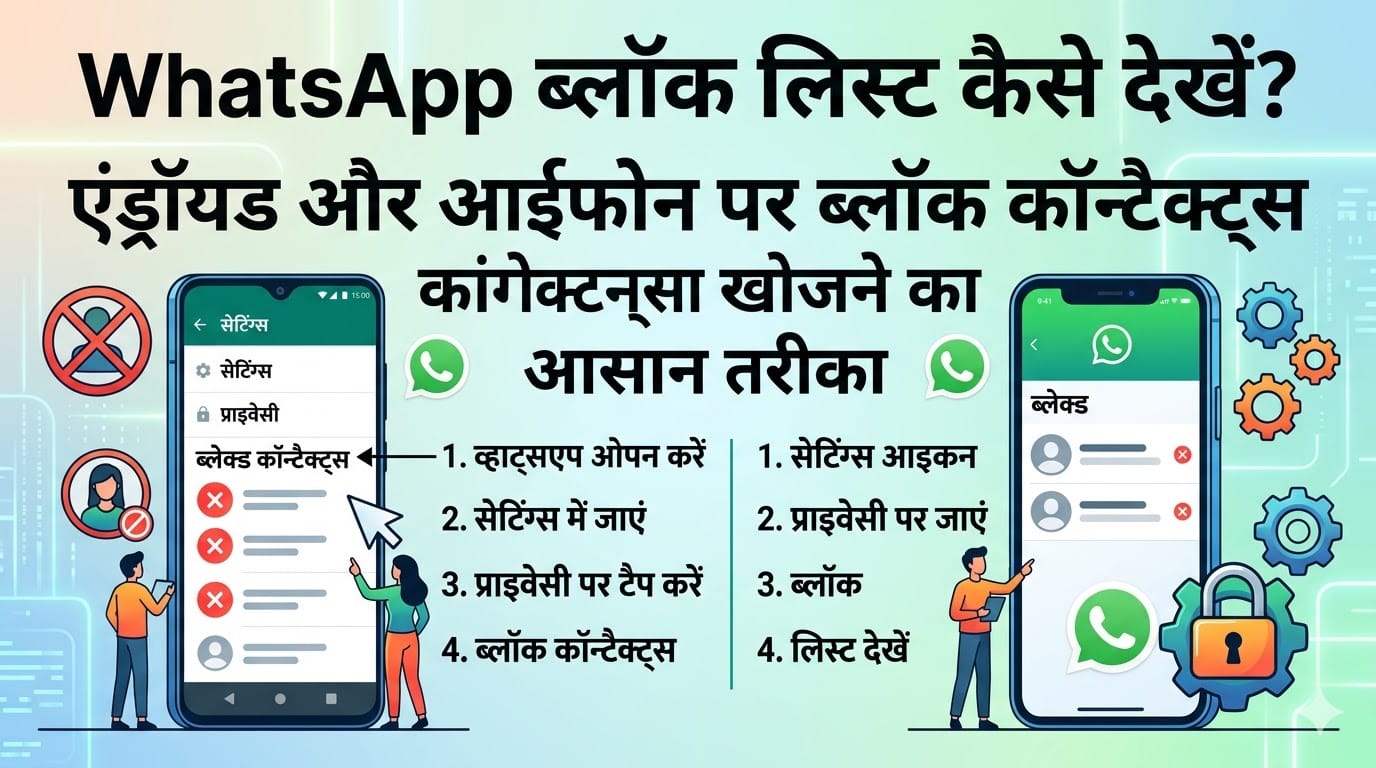 WhatsApp Block List Kaise Dekhe: Android और iPhone पर ब्लॉक कॉन्टैक्ट्स चेक करने का आसान तरीका