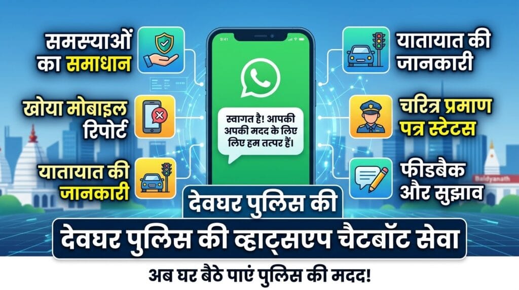 देवघर पुलिस की नई WhatsApp चैटबॉट सेवा: अब घर बैठे सुलझेंगी आपकी सभी समस्याएं!