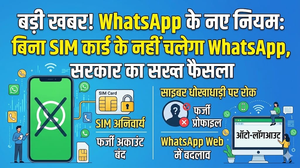 WhatsApp New Rules: अब बिना सिम कार्ड के नहीं चलेगा WhatsApp, सरकार का बड़ा फैसला!