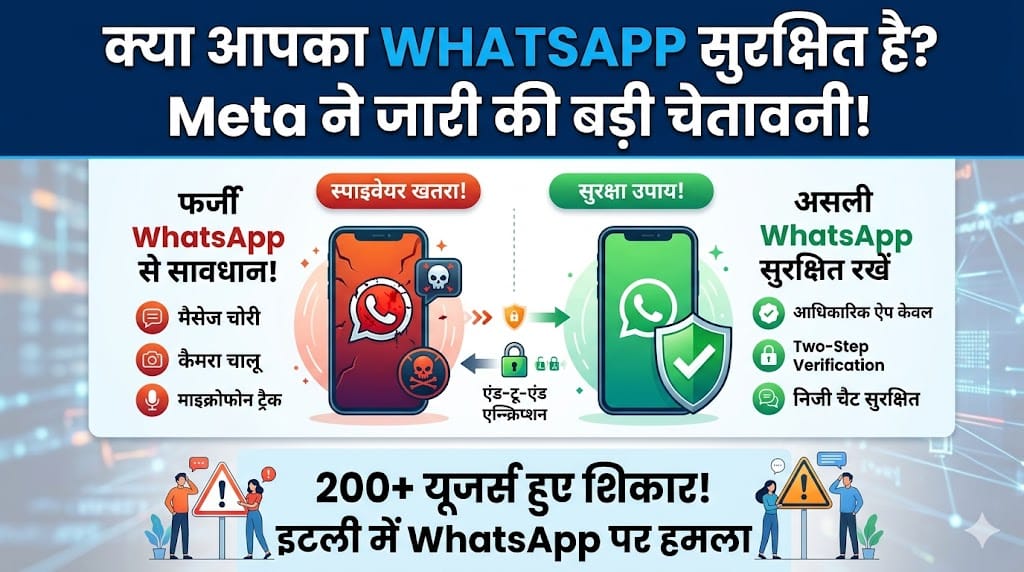 WhatsApp Spyware Alert: क्या आपका WhatsApp सुरक्षित है? Meta ने जारी की बड़ी चेतावनी!