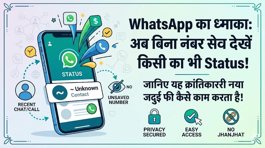 WhatsApp Update: अब बिना नंबर सेव किए देखें किसी का भी Status, जानिए यह नया तरीका
