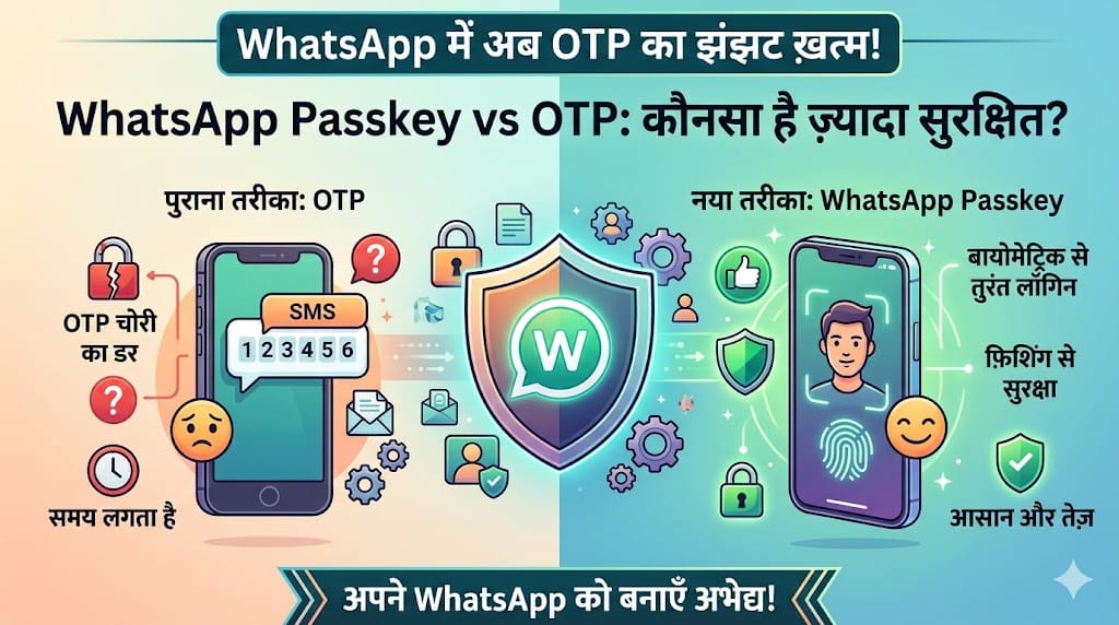 WhatsApp Passkey vs OTP: व्हाट्सएप का नया सुरक्षा फीचर कैसे बदल देगा आपका लॉगिन अनुभव?