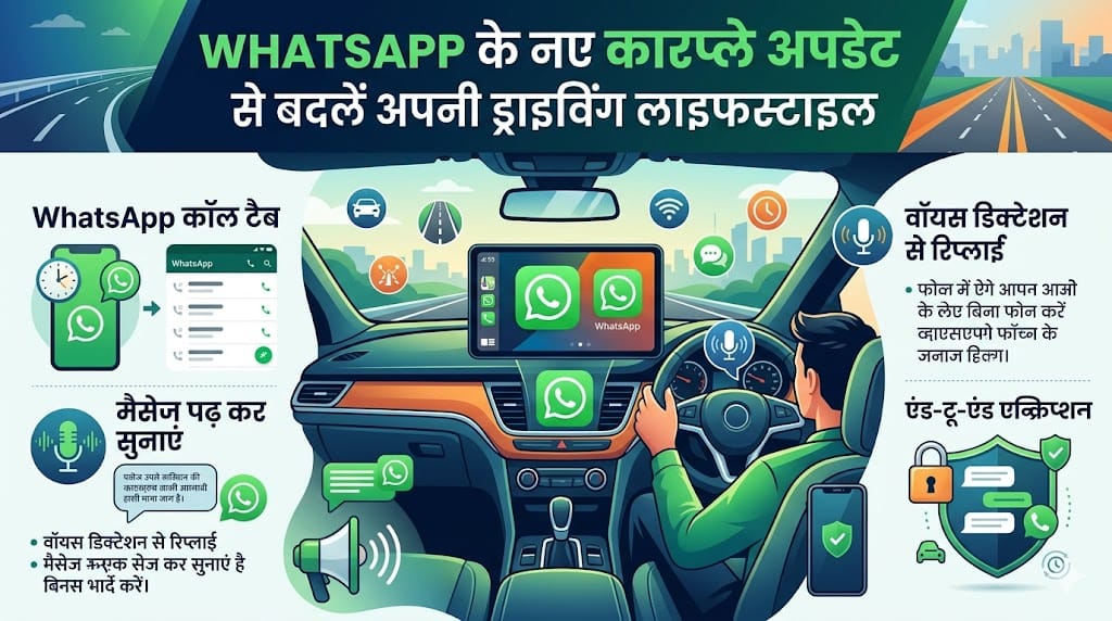 WhatsApp Update: अब कार में बिना फोन छुए करें WhatsApp कॉल, जानें CarPlay के नए फीचर्स